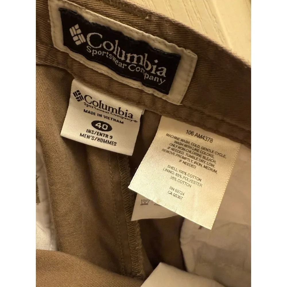 Columbia‎ Mens Cargo Shorts Size 40 Brown Casual Hiking 100% Cotton 9